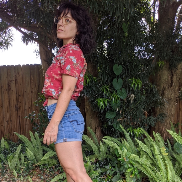 Vintage 70's Ralph Lauren Floral Short Sleeve Top - Picture 5 of 9